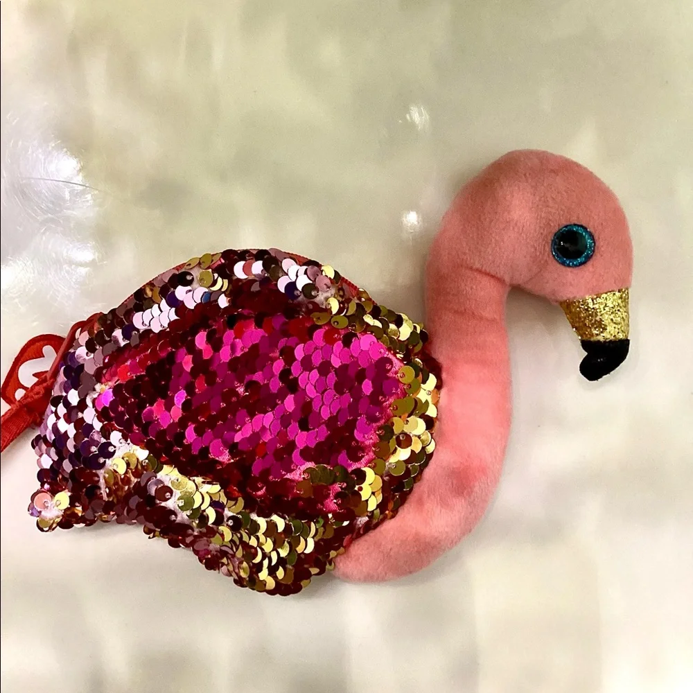 TY Pink Flamingo Change Purse - Picture 5 of 8